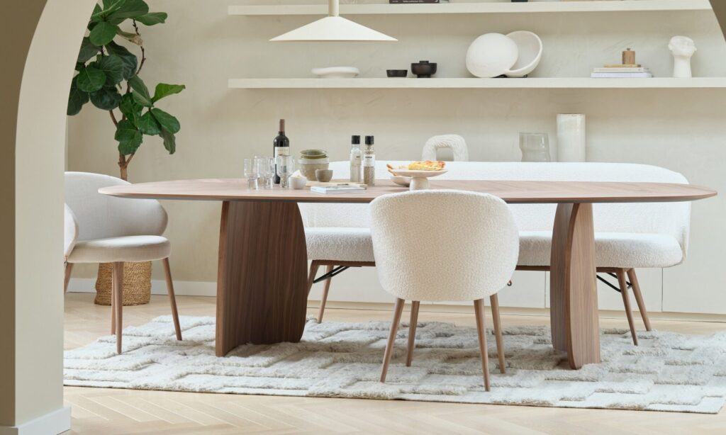 table repas ovale bois pied design montbéliard belfort