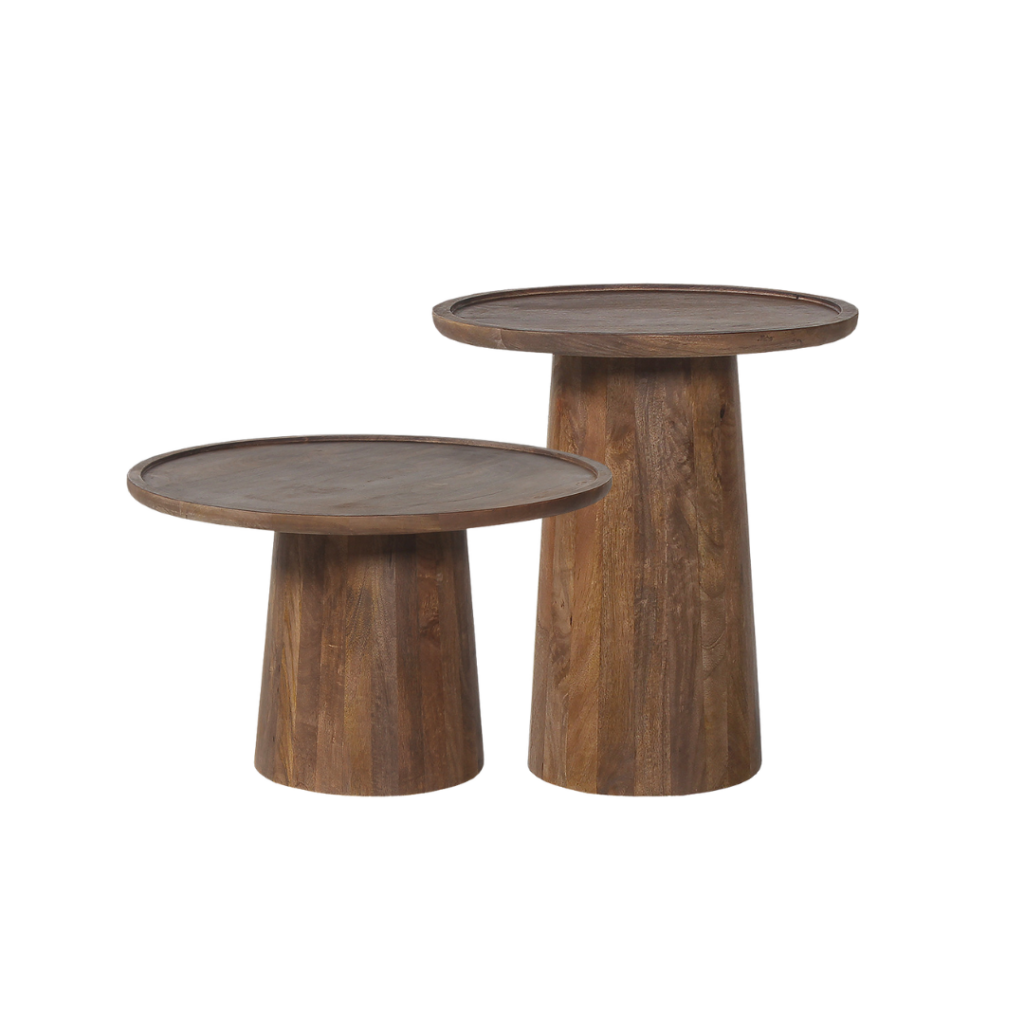 table basse ronde bois foncé gigogne pas chère